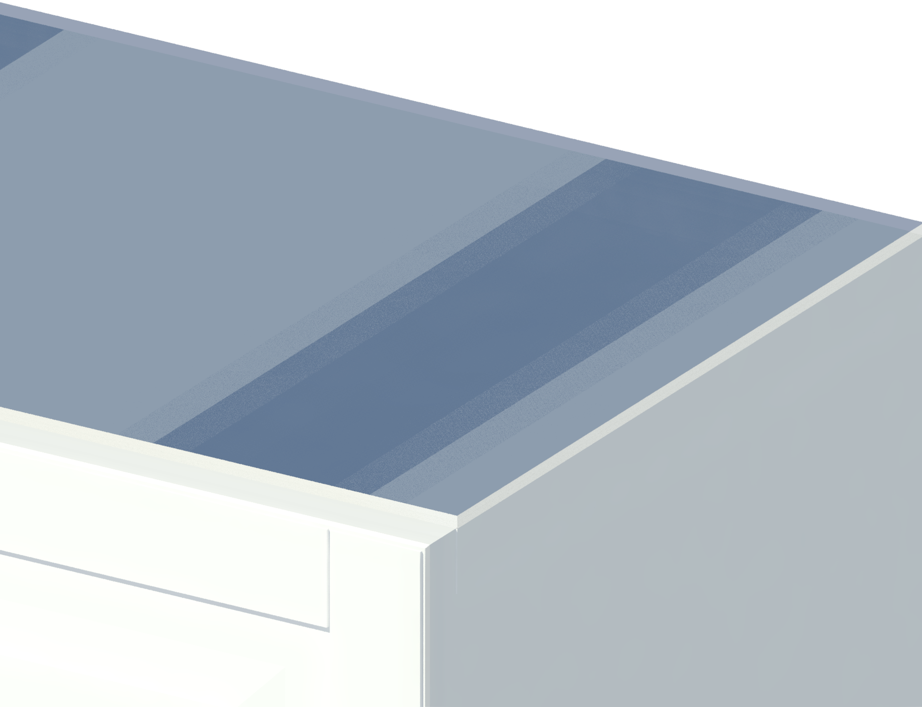 Revit render of the glass TV top panel to place on top of the cabinet.